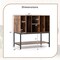 Record Player Stand with Charging Station Vinyl Storage Cabinet with 6 Compartments Metal Frame Turntable Table